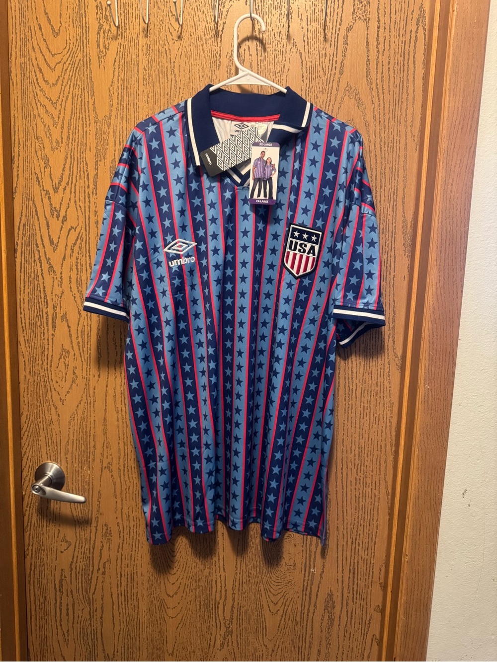 Umbro USA Blue with Red and Navy Star-Striped Soccer Jersey